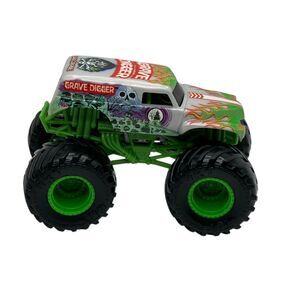 Monster Jam Grave Digger Diecast Monster Truck Green Frame White Body 2024 FMS